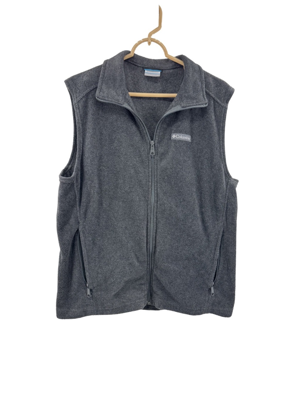 Colombia Cozy Gray Sleeveless Fleece Vest M layering casual fall neutral outdoor